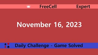 Microsoft Solitaire Collection | FreeCell Expert | November 16, 2023 | Daily Challenges screenshot 3