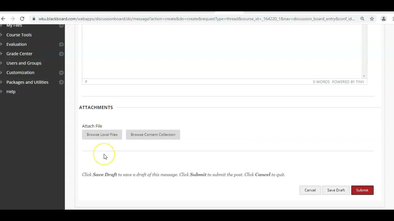 How To Attach A Word Document To A Blackboard Discussion YouTube