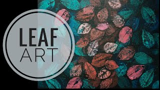 Leaf Art | Acrylic paints | Easy| step-by-step | Room Decor | canvas painting| DIY | black canvas