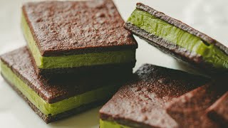 Шоколадное песочное печенье Матча｜Matcha Chocolate Sandwich Cookies Recipe