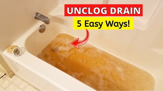 UNCLOG BATHTUB DRAIN 5 MINUTES 🛁 прочистить ванну 5 минут 🛁疏通