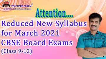 Reduced new Syllabus for March 2021 CBSE Board Exams | Class 9 - 12 | Download PDF
