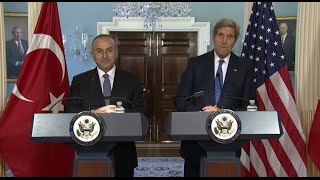 Secretary Kerry Delivers Remarks With Turkish Minister of Foreign Affairs Cavusoglu