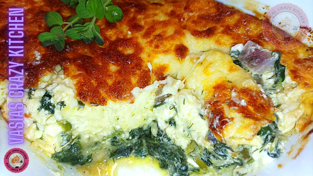 Σπανακοπιτα Ογκρατεν Της Βασουλας – Γρηγορη Σπανακοπιτα Χωρις Φυλλο – Σπανακοπιτα Σουφλε Συνταγη