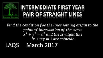 Intermediate first year Pair of straight lines