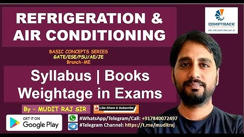 Refrigeration and Air Conditioning RAC by Mudit Raj Sir | Syllabus Books & Weightage in Exams