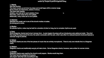 Gregorian Chants--Reading notes