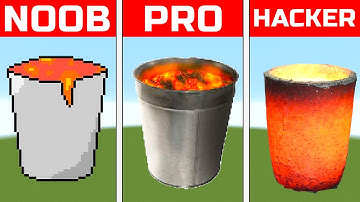 NOOB VS PRO VS HACK Minecraft Pixel Art Lava Bucket