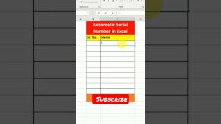 Auto Serial Number in Excel || Excel Tips || Excel in Hindi viral viralvideo