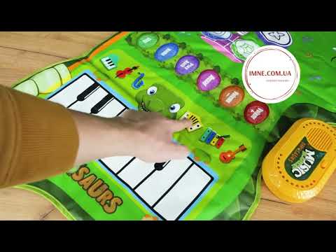 Яскравий музичний килимок єдиноріг Інтерактивна іграшка 2 в 1 звуки піаніно барабани для малюків із функцією запису, видео 1
