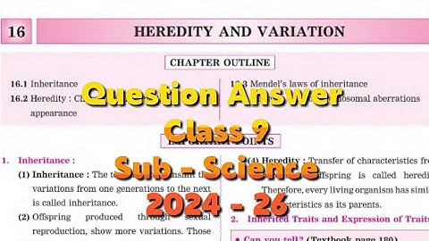 Navneet Digest Question Answer | Std 9 | sub-science. Chp 16. Heredity andVariation Maharastra board