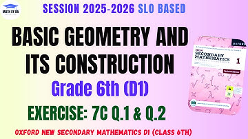 Exercise 7C Questions 1 and 2 | Class 6 Math D1 | Basic Geometry and Its Construction