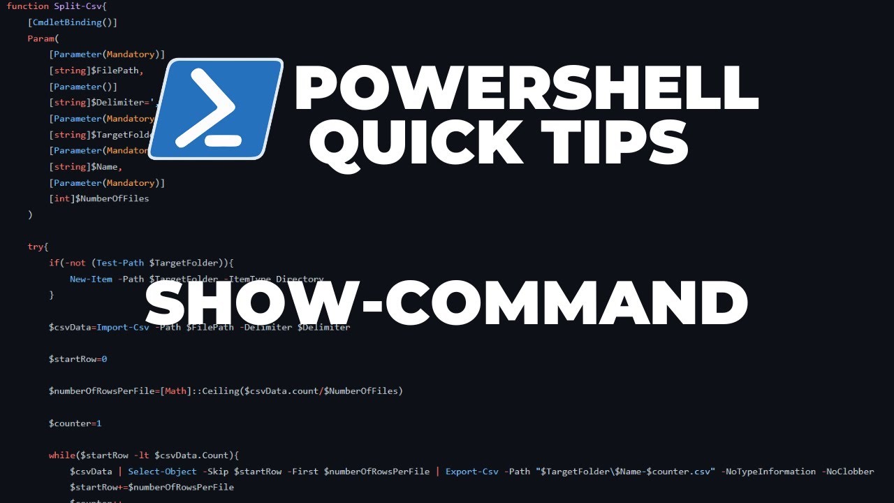 PowerShell Quick Tips : Show-Command - YouTube