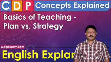Basics of Teaching - Plan vs Strategy - CDP Concepts - English Explanation