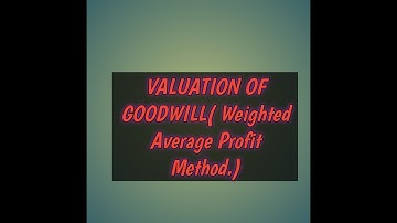 Weighted average Profit Method of Valuation of Goodwill...