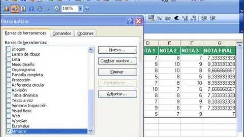 Macros Excel en Barra de Herramientas