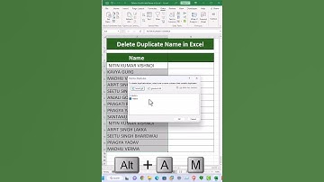 Delete Duplicate Names in Excel.