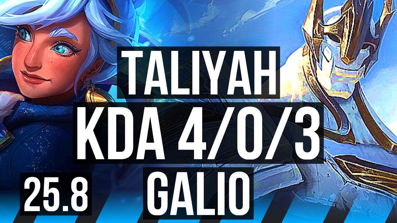 TALIYAH vs GALIO (MID) | 4/0/3 | EUW Challenger | 25.8