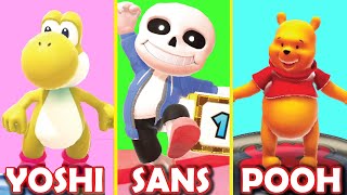 Mario Party Superstars Custom FULL GAME Sans vs Custom Yoshi, Winnie-the-Pooh Bear, Luigi Mod