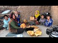 &quot;Life Inside a Cave - Afghan Family BakingTraditional Bread Together with the beautiful cave girl