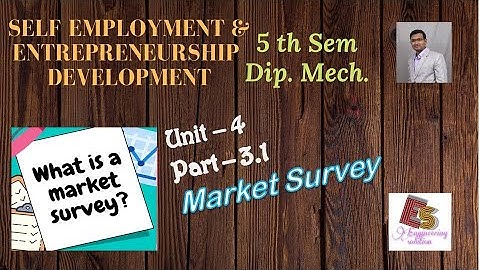 SEED Unit-4 Part-3.1 Market Survey By P. N. Chhaniyara