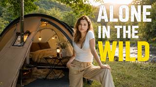 🌧️Rainy Solo Camping: Inside My Ultra Cozy Tent (Rain & Fire ASMR)