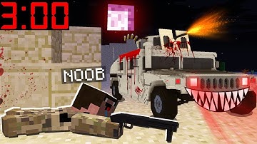 SCARY WAR AT 3:00AM! In MINECRAFT : NOOB vs PRO