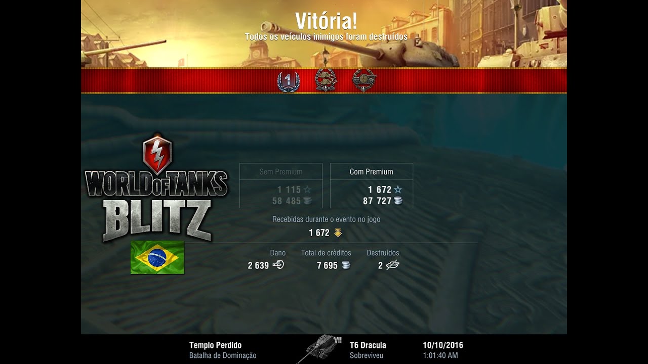 wot replay World of Tanks Blitz - T6 Dracula - New Premium - Game Play ( 2639 Damage - 2 Kills)
