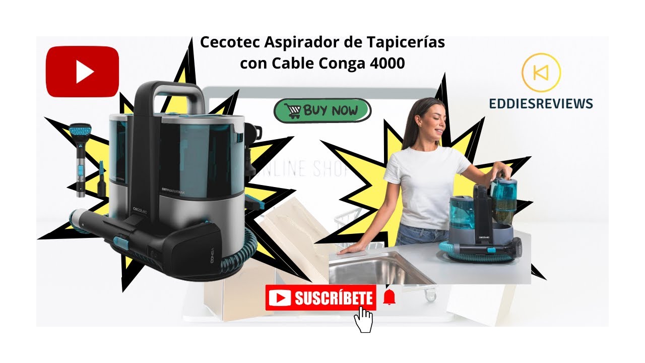 Aspirador Escoba Cecotec Conga 4000 Carpet&Spot Clean XL 400 W - Tiendetea