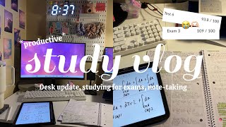 *productive* STUDY VLOG 🖥️ | pre-finals week, desk update, studying for exams