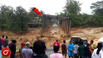 WARGA HISTERIS!! Detik-Detik Jembatan Jebol Paling Mengerikan Terekam Kamera | Fenomena Alam 2022