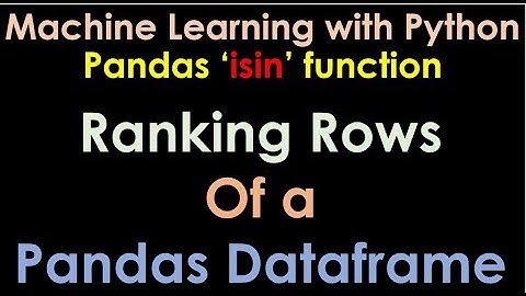 Ranking Rows of a Pandas Dataset