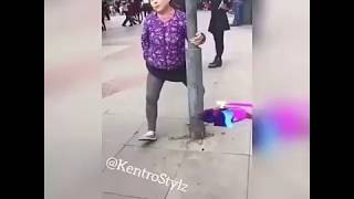 Funny but cute Asian lady dancing