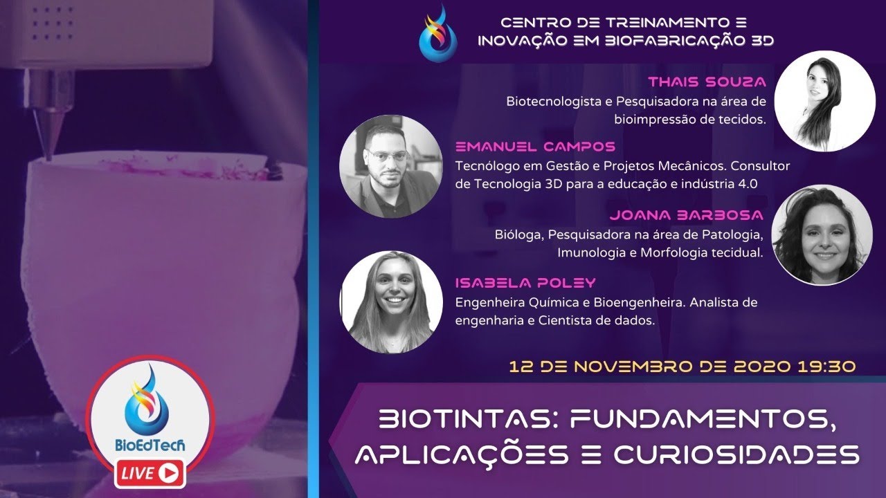 Biotintas: fundamentos, aplicações e curiosidades.