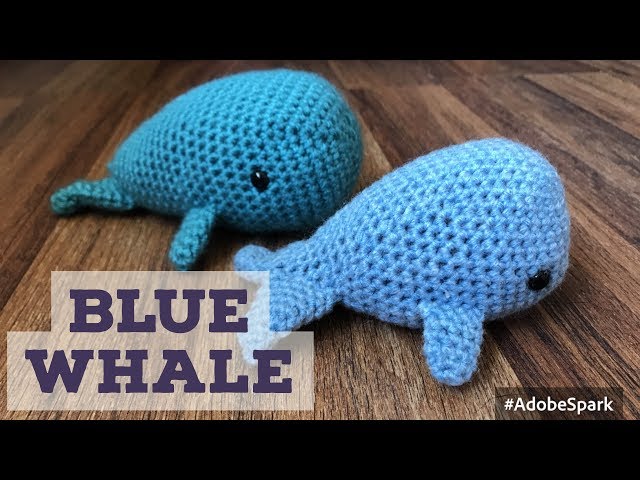 Baby Whale Plushie, Crochet Handmade - Sky Blue & White Yarn with Button  Eyes