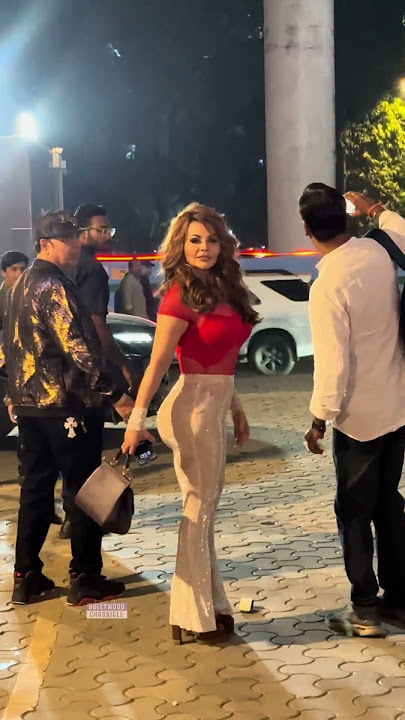 Rakhi Sawant brings the heat to the event in a bold red look 🔥❤️