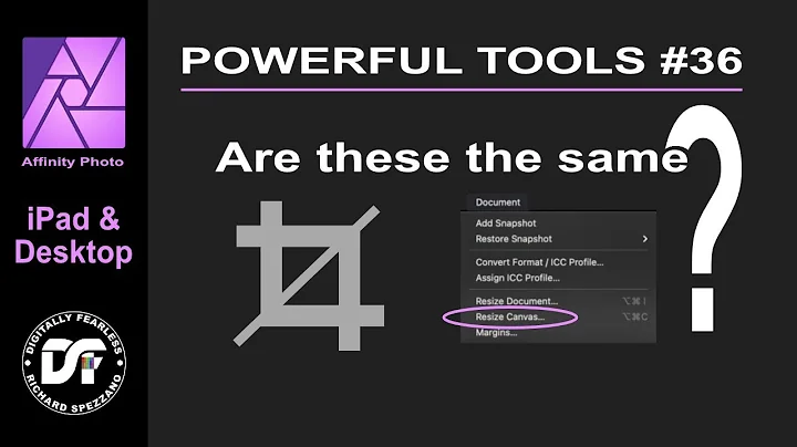 iPad and Desktop beginner Affinity Photo tutorial explaining resize canvas vs crop tools.