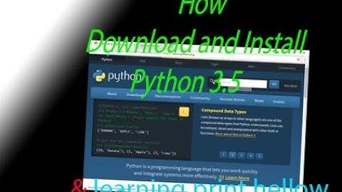 How to download and Install python 3.5