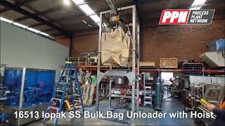 IOPAK S/S Bulk Bag Unloader with Electric Hoist BBU-A/SS [16513]