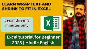 Learn Wrap Text And shrink to fit in Excel | Excel tutorial for Beginner 2023 | Hindi - English.