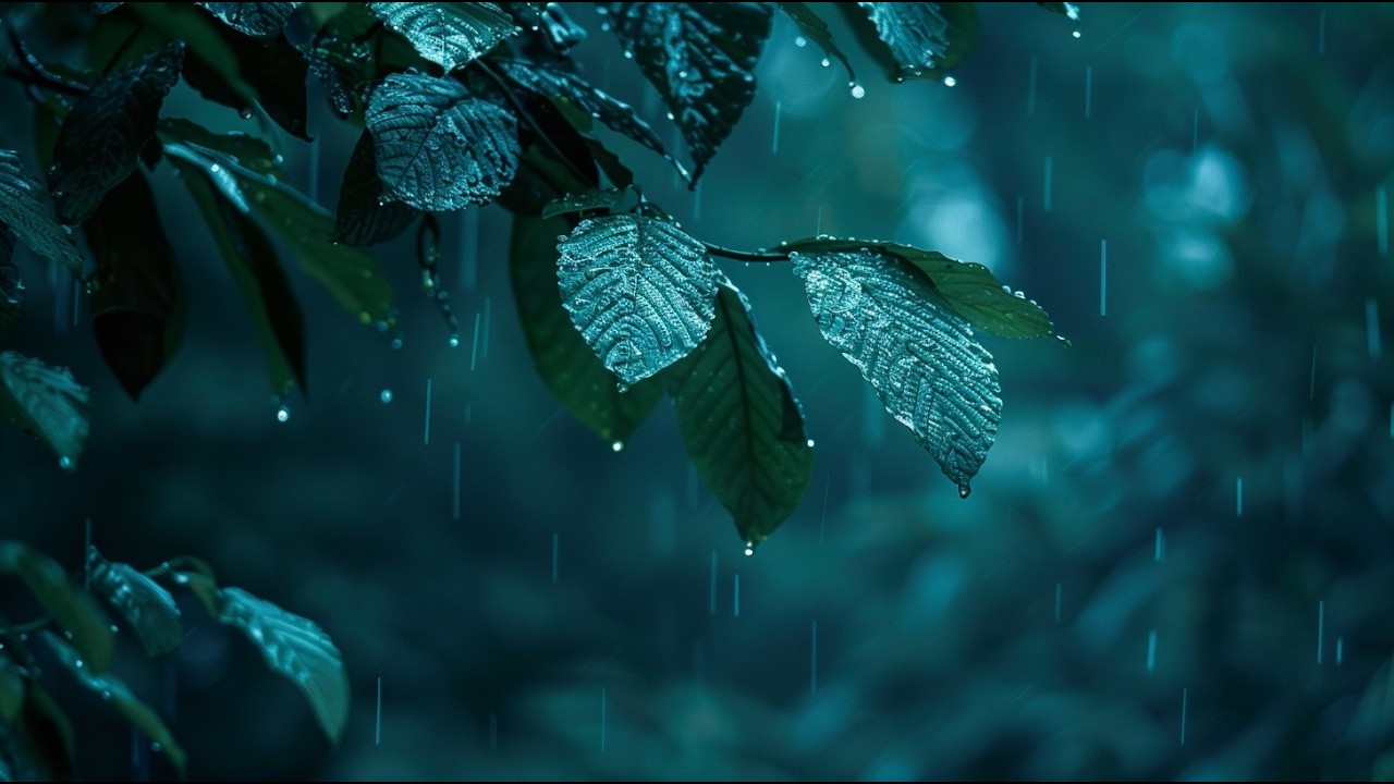 Light Forest Rain on Leaves | 10 Hours | Gentle Sleep Sounds