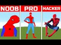 NOOB VS PRO VS HACKER Minecraft Pixel Art SpiderMan