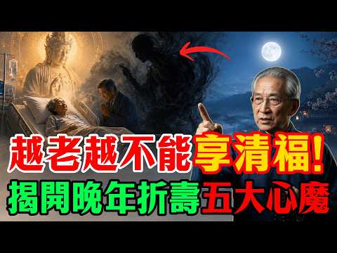 越老越不能享清福！真正讓你晚年折壽的，不是病痛，而是這「五大心魔」！#佛學智慧 #易經命理 #因果法則 #長壽秘訣 #晚年修行 #五大心魔 #佛學 #佛法 #因果
