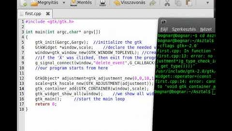 GTK+ tutorial 12 - adjustment and scale
