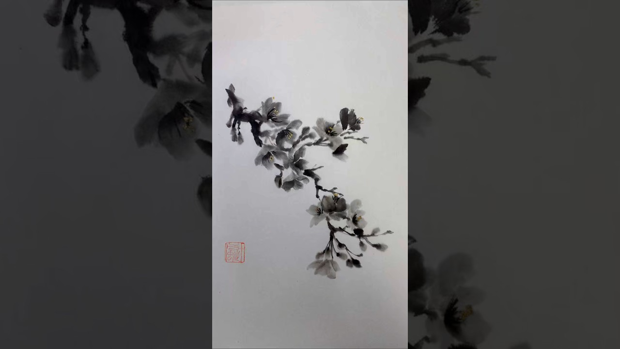 水墨画 桜 小森清 山と川の風景 水墨画 桜 小森清 山と川の風景 水墨画