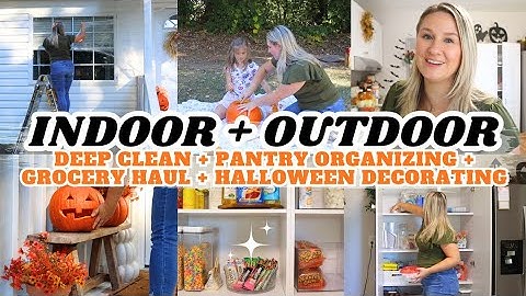 SMALL PANTRY CLEAN + DECLUTTER + ORGANIZE | CLEAN WITH ME | HALLOWEEN CLEAN + DECORATE | MarieLove