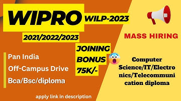 WIPRO WILP-2023|Mass hiring|SIM|Diploma holders can apply|#wiprojobs