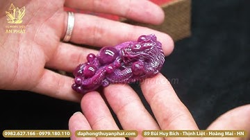 Tượng Đá Quý Ruby Hình Rồng Để Bàn Làm Việc, Ô Tô, ... - Chất Liệu Đá Ruby 100% - M2375 - 46g