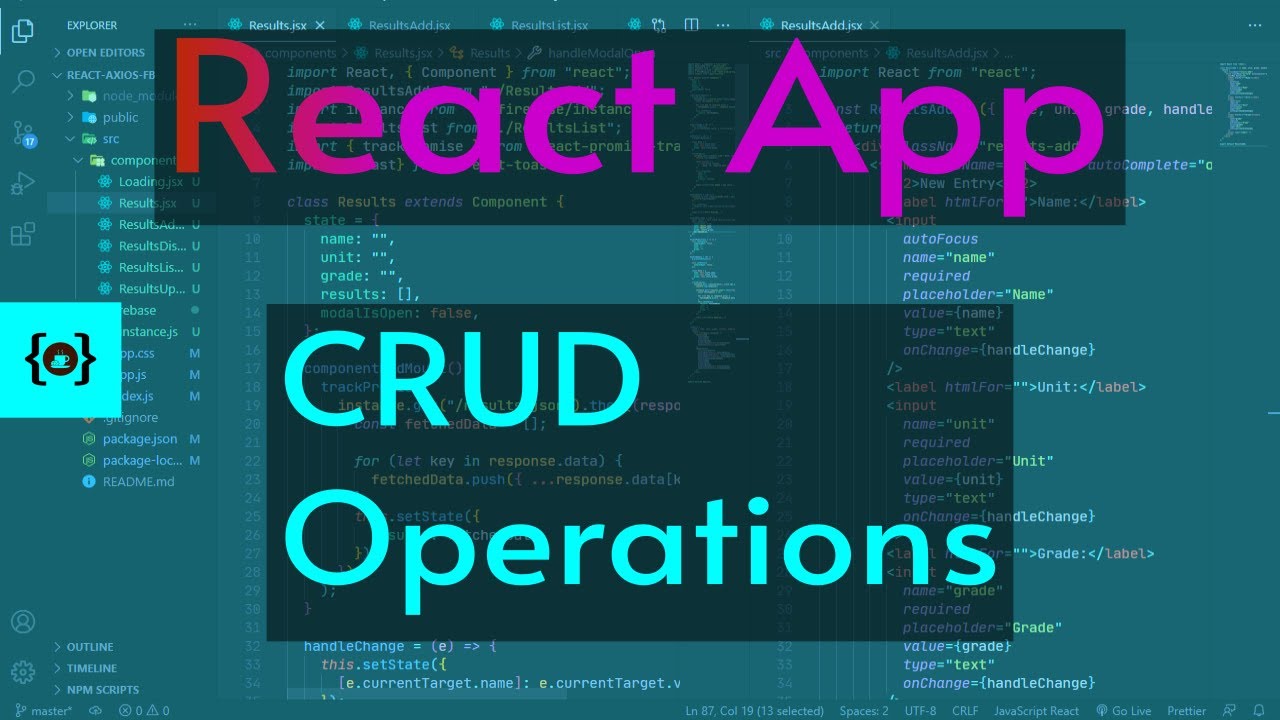 Crud Operations In React, Axios, And Firebase | React Tutorial For Beginners