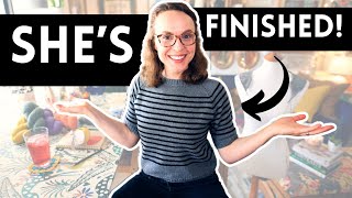 My Stripey Tee is Finished! || Knitting Podcast